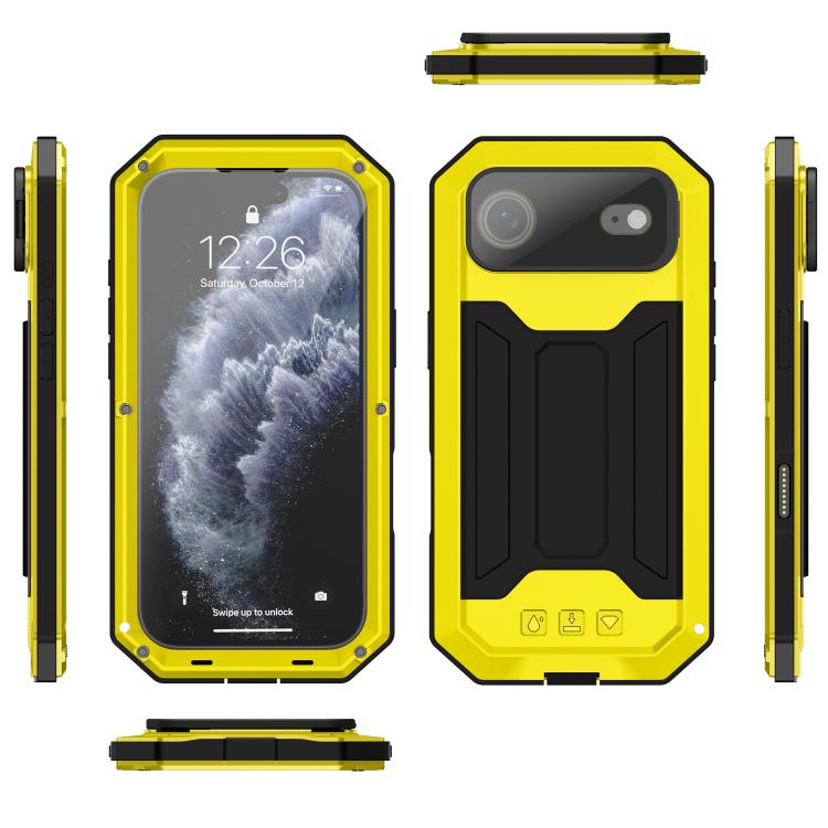 For iPhone Air R-JUST Sliding Camera IP54 Life Waterproof Holder Phone Case(Yellow) - iPhone Air Cases by R-JUST | Online Shopping UK | buy2fix