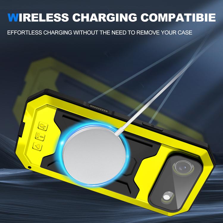 For iPhone Air R-JUST Sliding Camera IP54 Life Waterproof Holder Phone Case(Yellow) - iPhone Air Cases by R-JUST | Online Shopping UK | buy2fix