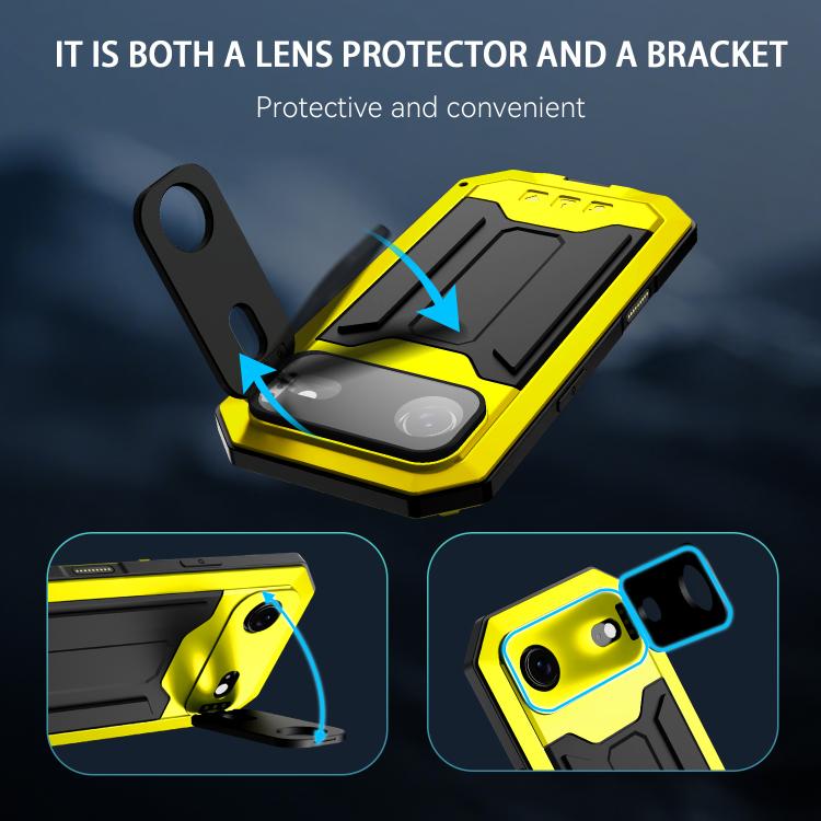 For iPhone Air R-JUST Sliding Camera IP54 Life Waterproof Holder Phone Case(Yellow) - iPhone Air Cases by R-JUST | Online Shopping UK | buy2fix