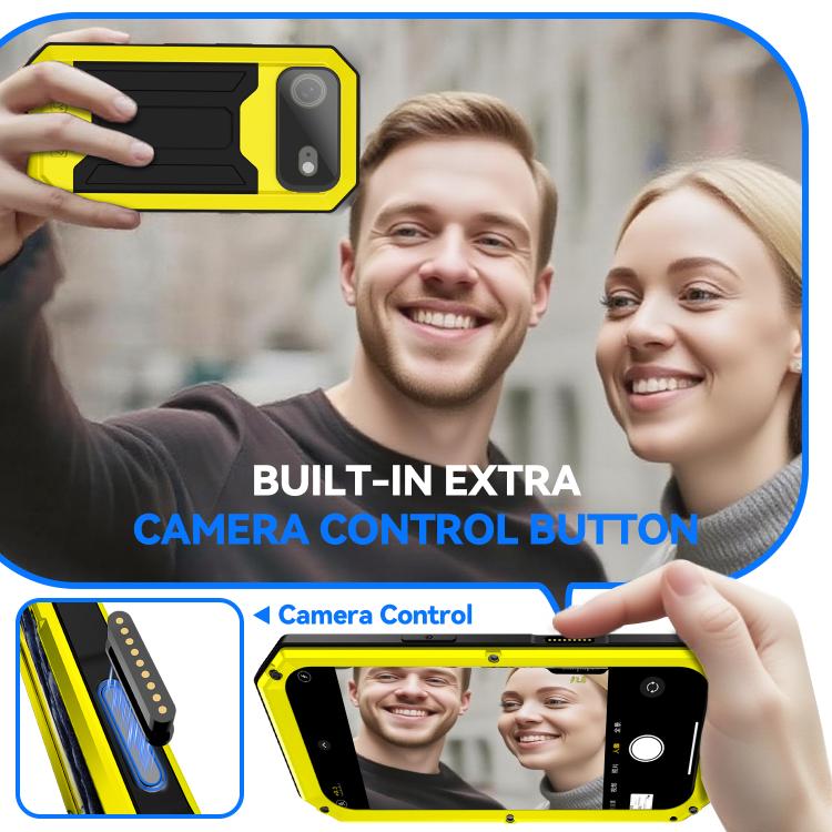 For iPhone Air R-JUST Sliding Camera IP54 Life Waterproof Holder Phone Case(Yellow) - iPhone Air Cases by R-JUST | Online Shopping UK | buy2fix
