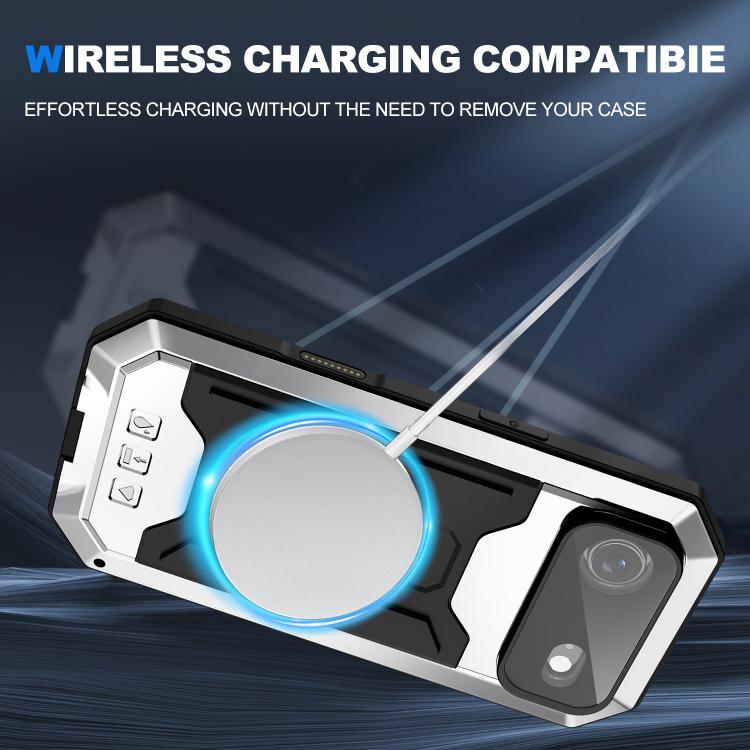 For iPhone Air R-JUST Sliding Camera IP54 Life Waterproof Holder Phone Case(Silver) - iPhone Air Cases by R-JUST | Online Shopping UK | buy2fix