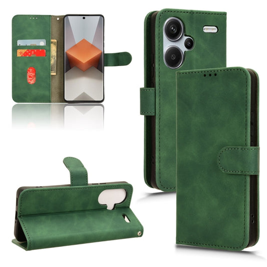 For Xiaomi Redmi Note 13 Pro+ 5G Skin Feel Magnetic Flip Leather Phone Case(Green) - Xiaomi Cases by buy2fix | Online Shopping UK | buy2fix