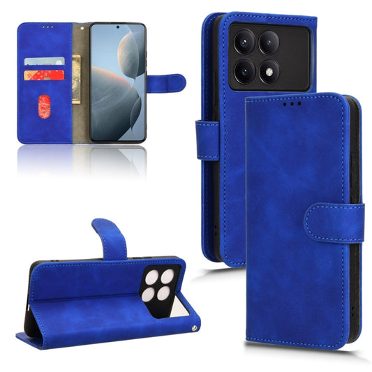 For Xiaomi Redmi K70 / K70 Pro Skin Feel Magnetic Flip Leather Phone Case(Blue) - Xiaomi Cases by buy2fix | Online Shopping UK | buy2fix