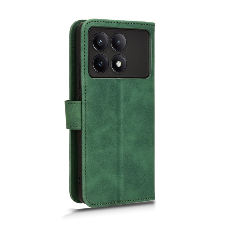 For Xiaomi Redmi K70 / K70 Pro Skin Feel Magnetic Flip Leather Phone Case(Green) - Xiaomi Cases by buy2fix | Online Shopping UK | buy2fix