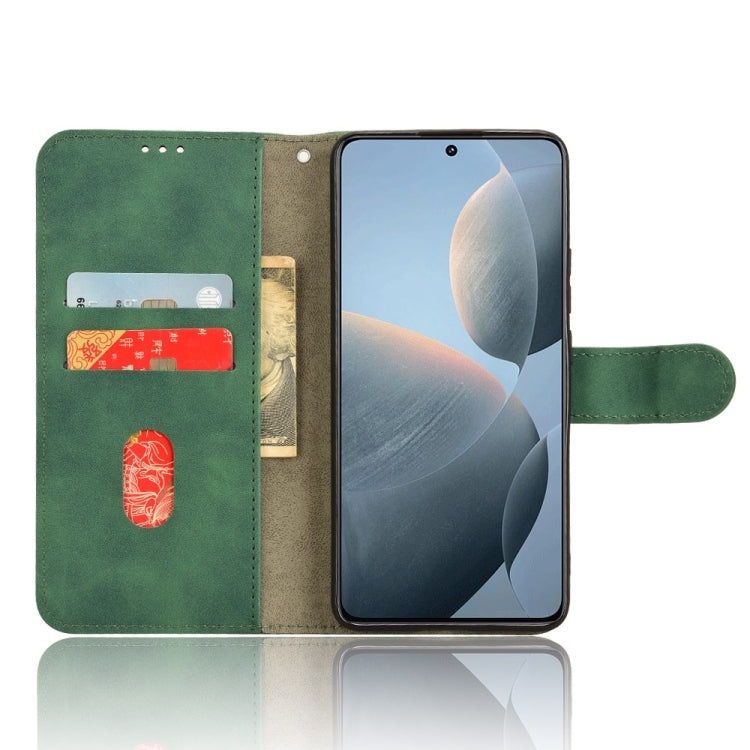 For Xiaomi Redmi K70 / K70 Pro Skin Feel Magnetic Flip Leather Phone Case(Green) - Xiaomi Cases by buy2fix | Online Shopping UK | buy2fix
