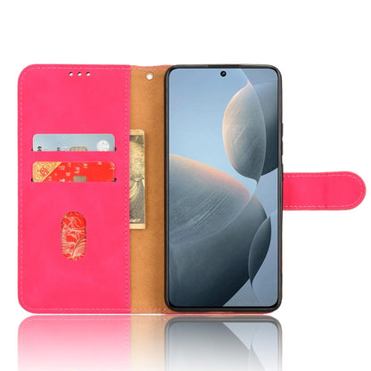 For Xiaomi Redmi K70E Skin Feel Magnetic Flip Leather Phone Case(Rose Red) - Xiaomi Cases by buy2fix | Online Shopping UK | buy2fix