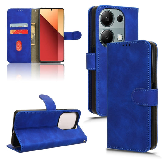 For Xiaomi Redmi Note 13 Pro 4G Skin Feel Magnetic Flip Leather Phone Case(Blue) - Xiaomi Cases by buy2fix | Online Shopping UK | buy2fix
