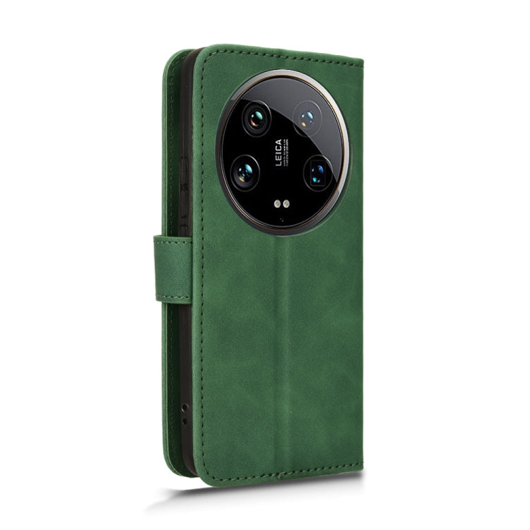 For Xiaomi 14 Ultra Skin Feel Magnetic Flip Leather Phone Case(Green) - Xiaomi 14 Ultra Cases by buy2fix | Online Shopping UK | buy2fix