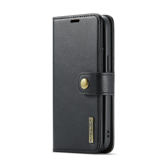 For iPhone 16e DG.MING Crazy Horse Texture Detachable Magnetic Leather Phone Case(Black) - iPhone 16e Cases by DG.MING | Online Shopping UK | buy2fix