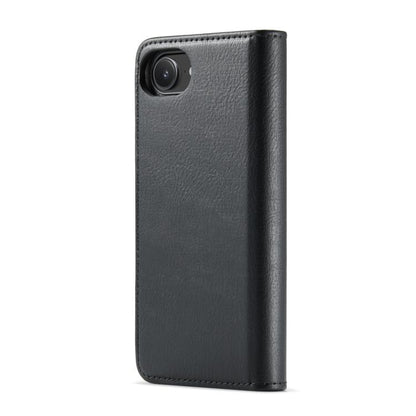 For iPhone 16e DG.MING Crazy Horse Texture Detachable Magnetic Leather Phone Case(Black) - iPhone 16e Cases by DG.MING | Online Shopping UK | buy2fix