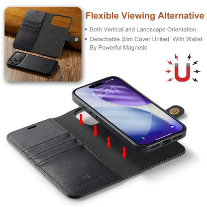 For iPhone 17 Pro DG.MING Crazy Horse Texture Detachable Magnetic Leather Phone Case(Black) - iPhone 17 Pro Cases by DG.MING | Online Shopping UK | buy2fix