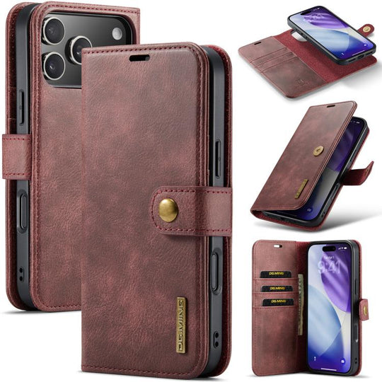 For iPhone 18 Pro Max / 17 Pro Max DG.MING Crazy Horse Texture Detachable Magnetic Leather Phone Case(Red)