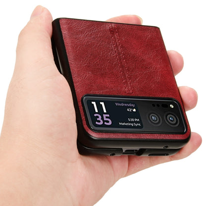 For Motorola Moto Razr 40 Cow Pattern Sewing Back Cover Phone Case(Red) by buy2fix