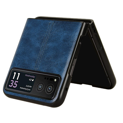 For Motorola Moto Razr 40 Cow Pattern Sewing Back Cover Phone Case(Blue) by buy2fix