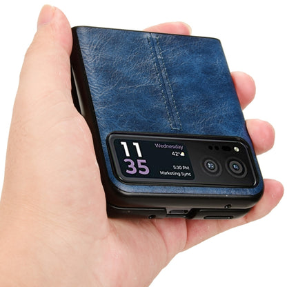 For Motorola Moto Razr 40 Cow Pattern Sewing Back Cover Phone Case(Blue) by buy2fix