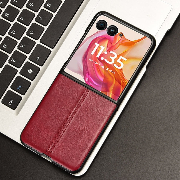 For Motorola Razr 50 Ultra Cow Pattern Sewing Back Cover Phone Case(Red) by buy2fix