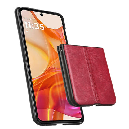 For Motorola Razr 50 Ultra Cow Pattern Sewing Back Cover Phone Case(Red) by buy2fix