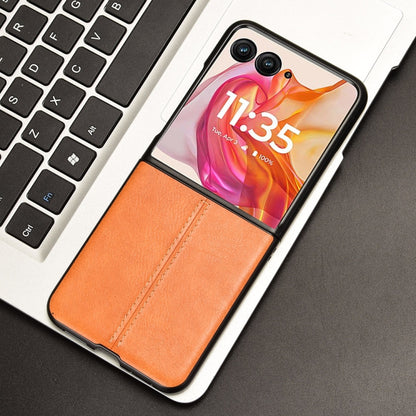 For Motorola Razr 50 Ultra Cow Pattern Sewing Back Cover Phone Case(Yellow) by buy2fix