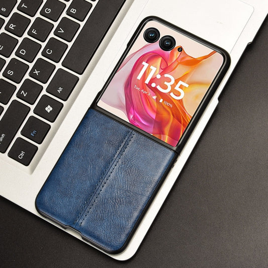 For Motorola Razr 50 Ultra Cow Pattern Sewing Back Cover Phone Case(Blue) by buy2fix