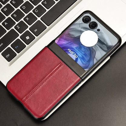 For Motorola Razr 50 Cow Pattern Sewing Back Cover Phone Case(Red) by buy2fix