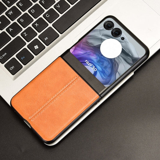 For Motorola Razr 50 Cow Pattern Sewing Back Cover Phone Case(Yellow) by buy2fix