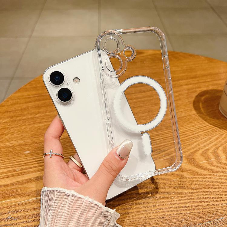 For iPhone 17 Fine Hole MagSafe Magnetic Clear Acrylic TPU Case(Transparent) - iPhone 17 Cases by buy2fix | Online Shopping UK | buy2fix