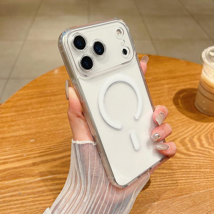 For iPhone 17 Pro Fine Hole MagSafe Magnetic Clear Acrylic TPU Case(Transparent) - iPhone 17 Pro Cases by buy2fix | Online Shopping UK | buy2fix