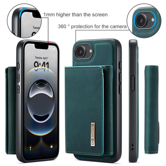 For iPhone 16e DG.MING M1 Series 3-Fold Multi Card Wallet Leather Phone Case(Green) - iPhone 16e Cases by DG.MING | Online Shopping UK | buy2fix
