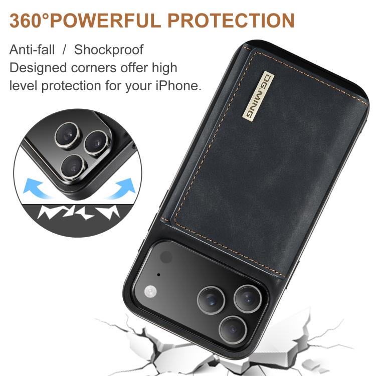 For iPhone 17 Pro Max DG.MING M1 Series 3-Fold Multi Card Wallet Leather Phone Case(Black) - iPhone 17 Pro Max Cases by DG.MING | Online Shopping UK | buy2fix