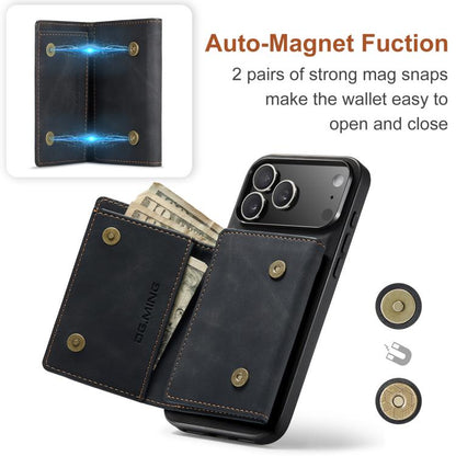 For iPhone 17 Pro Max DG.MING M1 Series 3-Fold Multi Card Wallet Leather Phone Case(Black) - iPhone 17 Pro Max Cases by DG.MING | Online Shopping UK | buy2fix