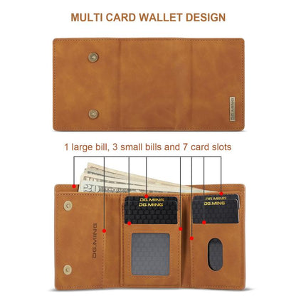 For iPhone 17 Pro Max DG.MING M1 Series 3-Fold Multi Card Wallet Leather Phone Case(Brown) - iPhone 17 Pro Max Cases by DG.MING | Online Shopping UK | buy2fix