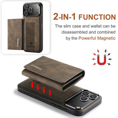 For iPhone 17 Pro Max DG.MING M1 Series 3-Fold Multi Card Wallet Leather Phone Case(Coffee) - iPhone 17 Pro Max Cases by DG.MING | Online Shopping UK | buy2fix