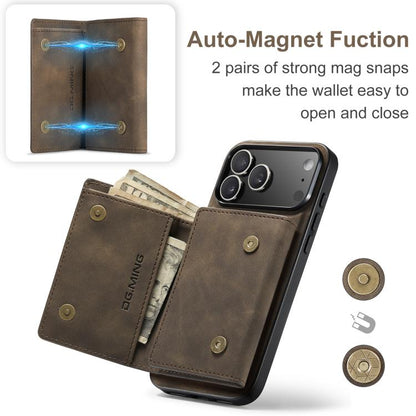 For iPhone 17 Pro Max DG.MING M1 Series 3-Fold Multi Card Wallet Leather Phone Case(Coffee) - iPhone 17 Pro Max Cases by DG.MING | Online Shopping UK | buy2fix
