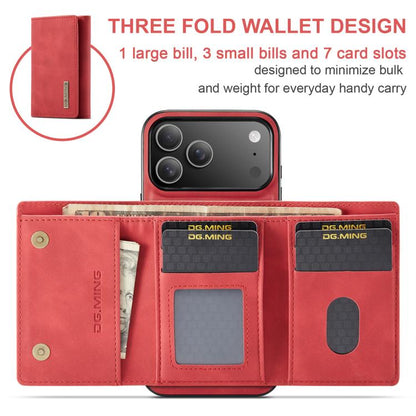 For iPhone 17 Pro Max DG.MING M1 Series 3-Fold Multi Card Wallet Leather Phone Case(Red) - iPhone 17 Pro Max Cases by DG.MING | Online Shopping UK | buy2fix