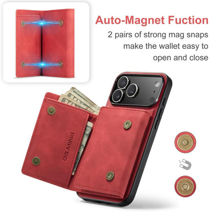 For iPhone 17 Pro Max DG.MING M1 Series 3-Fold Multi Card Wallet Leather Phone Case(Red) - iPhone 17 Pro Max Cases by DG.MING | Online Shopping UK | buy2fix