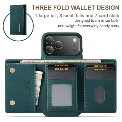 For iPhone 17 Pro Max DG.MING M1 Series 3-Fold Multi Card Wallet Leather Phone Case(Green) - iPhone 17 Pro Max Cases by DG.MING | Online Shopping UK | buy2fix