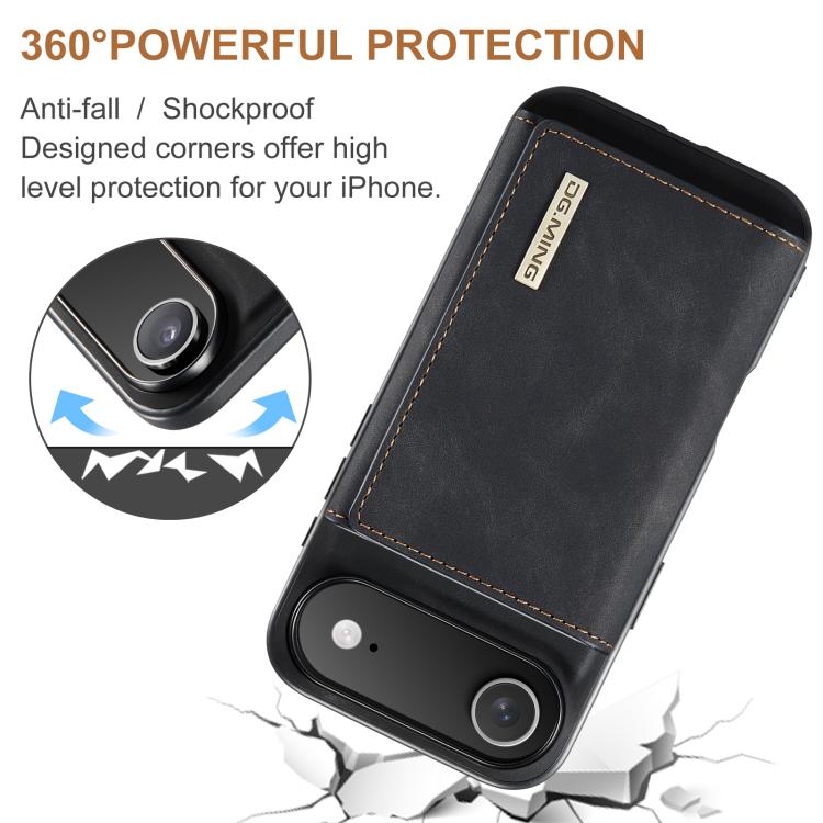 For iPhone 17 Air DG.MING M1 Series 3-Fold Multi Card Wallet Leather Phone Case(Black) - iPhone 17 Air Cases by DG.MING | Online Shopping UK | buy2fix