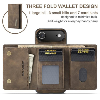 For iPhone 17 Air DG.MING M1 Series 3-Fold Multi Card Wallet Leather Phone Case(Coffee) - iPhone 17 Air Cases by DG.MING | Online Shopping UK | buy2fix