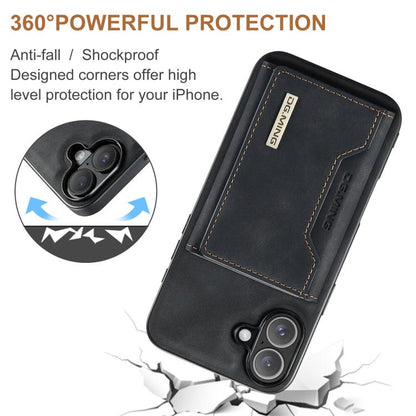 For iPhone 17 DG.MING M2 Series 3-Fold Card Bag Wallet Leather Phone Case(Black) - iPhone 17 Cases by DG.MING | Online Shopping UK | buy2fix