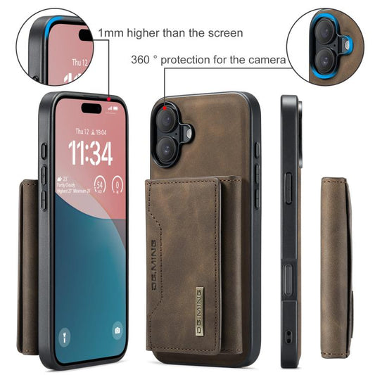 For iPhone 17 DG.MING M2 Series 3-Fold Card Bag Wallet Leather Phone Case(Coffee) - iPhone 17 Cases by DG.MING | Online Shopping UK | buy2fix