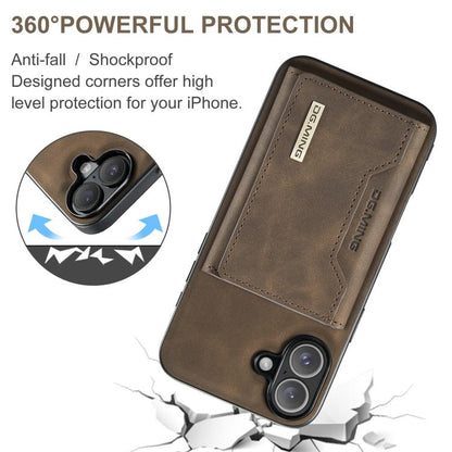 For iPhone 17 DG.MING M2 Series 3-Fold Card Bag Wallet Leather Phone Case(Coffee) - iPhone 17 Cases by DG.MING | Online Shopping UK | buy2fix