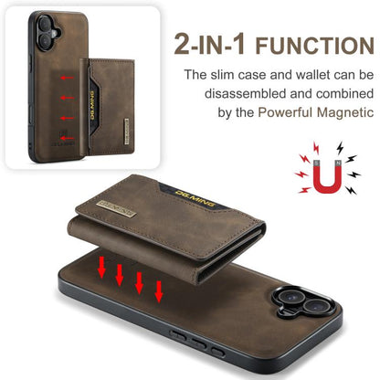For iPhone 17 DG.MING M2 Series 3-Fold Card Bag Wallet Leather Phone Case(Coffee) - iPhone 17 Cases by DG.MING | Online Shopping UK | buy2fix