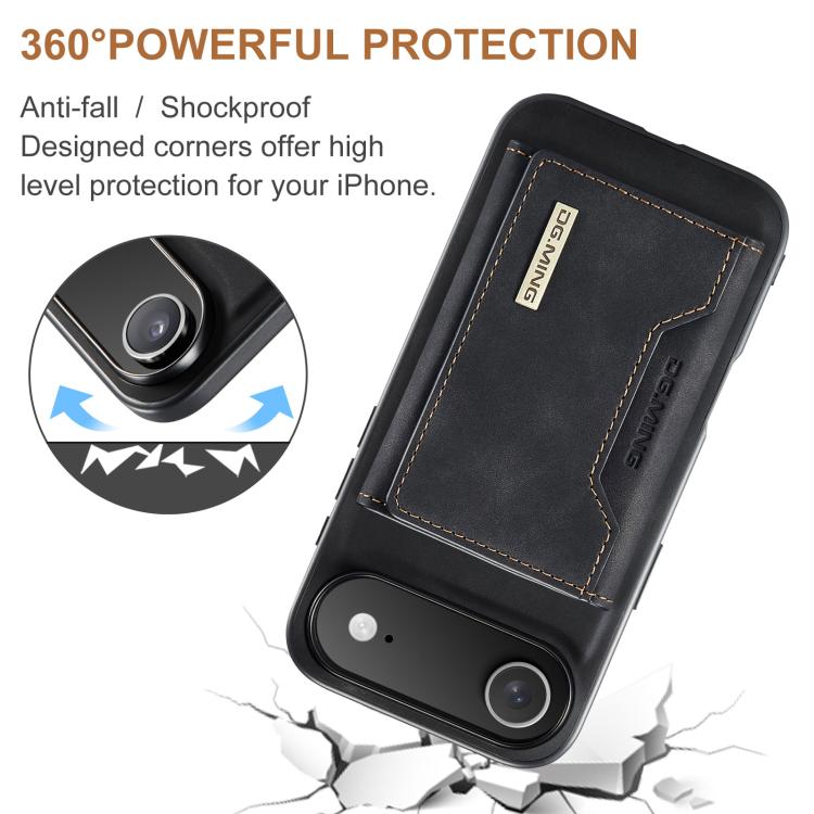For iPhone 17 Air DG.MING M2 Series 3-Fold Card Bag Wallet Leather Phone Case(Black) - iPhone 17 Air Cases by DG.MING | Online Shopping UK | buy2fix