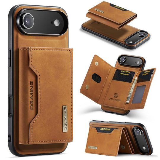 For iPhone Air DG.MING M2 Series 3-Fold Card Bag Wallet Leather Phone Case(Brown)