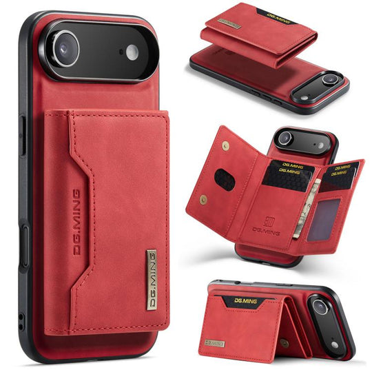 For iPhone Air DG.MING M2 Series 3-Fold Card Bag Wallet Leather Phone Case(Red)