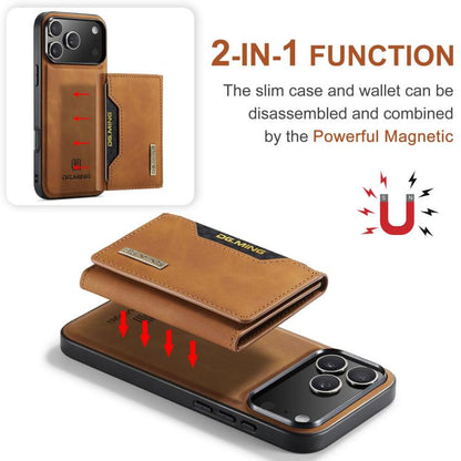For iPhone 17 Pro Max DG.MING M2 Series 3-Fold Card Bag Wallet Leather Phone Case(Brown) - iPhone 17 Pro Max Cases by DG.MING | Online Shopping UK | buy2fix