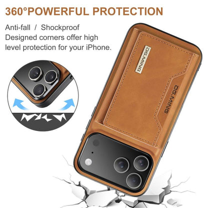 For iPhone 17 Pro Max DG.MING M2 Series 3-Fold Card Bag Wallet Leather Phone Case(Brown) - iPhone 17 Pro Max Cases by DG.MING | Online Shopping UK | buy2fix