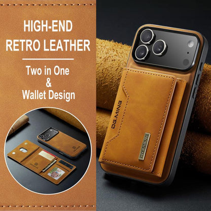 For iPhone 17 Pro Max DG.MING M2 Series 3-Fold Card Bag Wallet Leather Phone Case(Brown) - iPhone 17 Pro Max Cases by DG.MING | Online Shopping UK | buy2fix