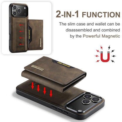 For iPhone 17 Pro Max DG.MING M2 Series 3-Fold Card Bag Wallet Leather Phone Case(Coffee) - iPhone 17 Pro Max Cases by DG.MING | Online Shopping UK | buy2fix