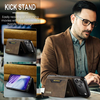 For iPhone 17 Pro Max DG.MING M2 Series 3-Fold Card Bag Wallet Leather Phone Case(Coffee) - iPhone 17 Pro Max Cases by DG.MING | Online Shopping UK | buy2fix